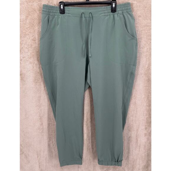 Duluth Trading Pants Women 2XL Green Pier Genius Jogger Nanotex Flex Stretch NWT - Picture 1 of 12